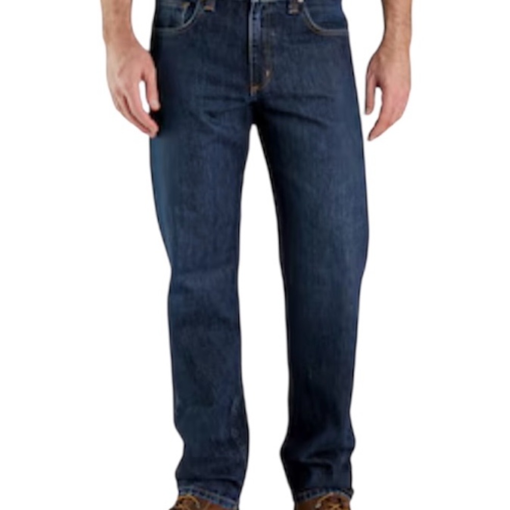 NWT Carhartt Relaxed fit Straight Leg Men's Blue Jeans size 36 x 34